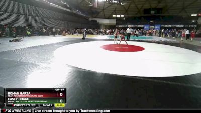 67 lbs Cons. Round 5 - Roman Garza, Team Aggression Wrestling Club vs Casey Hoage, Enumclaw Yellow Jackets Wrestling Club