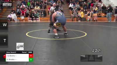 285 lbs Cons. Round 2 - Sergio Bueno, Ancilla College vs Excell Brooks, Marian University (IN)