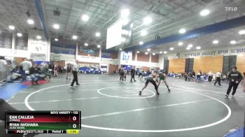 132 lbs Champ. Round 1 - Ryan Iwohara, Aliso Niguel vs Ean Calleja, Cypress