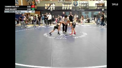 54-58 lbs Round 1 - Sage Balliett, RWC - Roy Wrestling Club vs Camden Balliett, RWC - Roy Wrestling Club