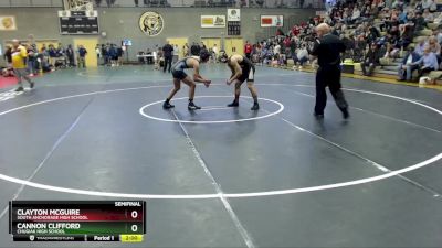 160 lbs Semifinal - Clayton McGuire, South Anchorage High School vs CANNON CLIFFORD, Chugiak High School