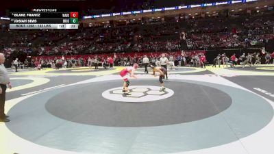 132 lbs Cons. Sub-semis - Josiah Sims, Brush vs Blake Frantz, Wadsworth