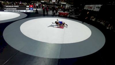 113 lbs Champ. Rd Of 64 - Nicholas Perez, South Bakersfield High School Wrestling vs Lucas Duran, Madera High School Wrestling