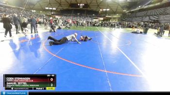 43 lbs Cons. Round 3 - Samuel Zettel, Franklin Pierce Cardinal Wrestling Club vs Coen Stemhagen, Cherry Creek Wrestling Club