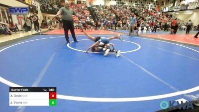 55 lbs Quarterfinal - Aksel Davis, Tahlequah vs James Evans, Bartlesville Wrestling Club