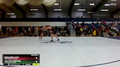 285 lbs Semifinal - Peyton Wentzel, Thaddeus Stevens vs Benjamin Katz, Springfield College