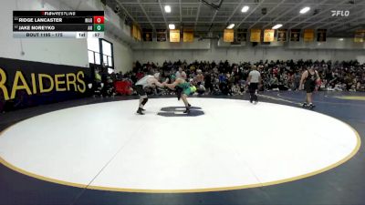 175 lbs Cons. Round 1 - Jake Noreyko, Aliso Niguel vs Ridge Lancaster, Marina