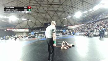 Boys 4A 165 lbs Champ. Round 2 - Bryce Rowland, Auburn vs Clay Heuer, Arlington