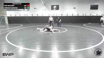 157 lbs Consolation 1st - Tate Williams, Junipero Serra vs Jeremiah Sanchez, Grace M Davis