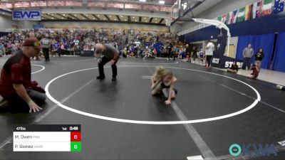 47 lbs Rr Rnd 2 - Macie Owen, Perry Wrestling Academy vs Paizlee Gomez, Harrah Little League Wrestling