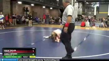 100 lbs Round 5 (6 Team) - Macie Taylor, Texas Black vs Gable Hemann, FEWTeamIowa