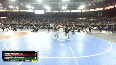 285 lbs Quarterfinal - Mateo Armendariz, Sunnyside vs Brendan Rasmussen, Idaho Falls