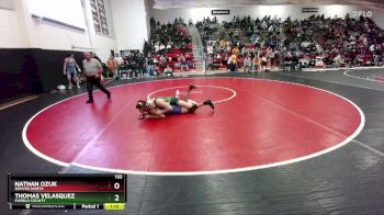 132 lbs Quarterfinal - Nathan Ozuk, Denver North vs Thomas Velasquez, Pueblo County