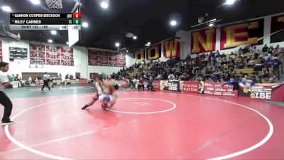 165 lbs 3rd Place Match - Gannon Cooper-Erickson, Long Beach Wilson vs Riley Carnes, Temescal Canyon