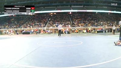 D4-106 lbs Quarterfinal - Kasen Spencer, Roscommon vs Joshua Jordan, Springport