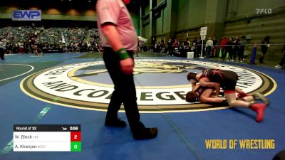 108 lbs Round Of 32 - Weston Block, Team Real Life vs Ayden Khanjan, Westview