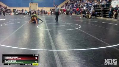 1 - 285 lbs Cons. Round 2 - Justin Suarez, Northampton High School vs Elijah Byrd, Northumberland High School