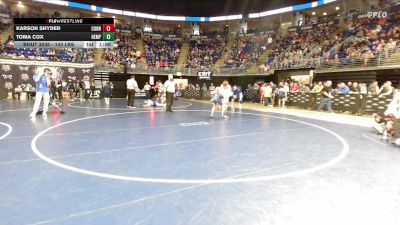 140 lbs Round Of 32 - Karson Snyder, Connellsville vs Toma Cox, Hempfield