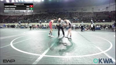 112 lbs Consi Of 16 #2 - Laine Dunigan, Pocola Youth Wrestling vs Elijah Crane, Midwest City Bombers Youth Wrestling Club