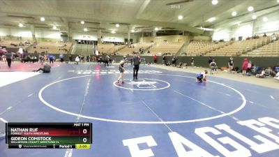 100 lbs Cons. Round 2 - Nathan Ruf, Forrest Youth Wrestling vs Gideon Comstock, Williamson County Wrestling Cl