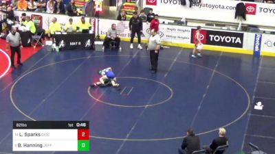 82 lbs Consi Of 8 #1 - Lawson Sparks, Diocese Of Erie vs Brayden Hanning, Jefferson Morgan