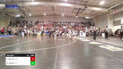 76 lbs Rr Rnd 1 - Fysher Harris, Pawhuska Elks Takedown vs Raiden Johns, Collinsville Cardinal Youth Wrestling