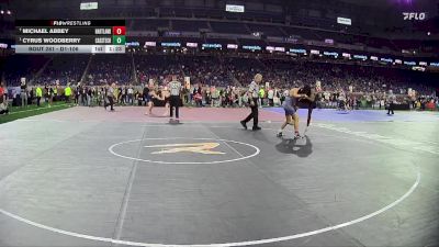 D1-106 lbs Semifinal - Cyrus Woodberry, Cass Technical HS vs Michael Abbey, Hartland HS