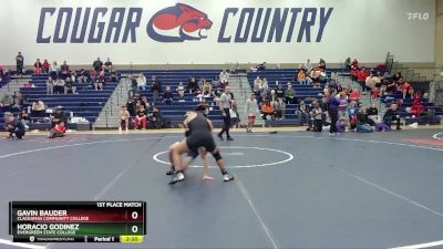 141 lbs 1st Place Match - Gavin Bauder, Clackamas Community College vs Horacio Godinez, Evergreen State College