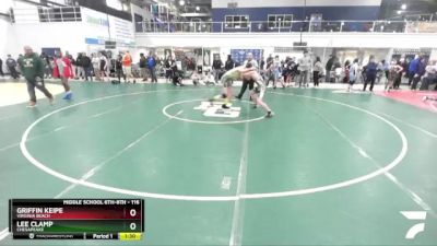 116 lbs Cons. Round 1 - Lee Clamp, Chesapeake vs Griffin Keipe, Virginia Beach