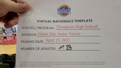 Thompson High School [Virtual Junior Varsity Game Day Finals] 2021 UCA National High School Cheerleading Championship