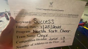 North Fork Cheer - BLACK ONYX [L3 Junior - D2 - Small] 2021 Athletic Championships: Virtual DI & DII