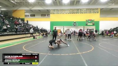 144/154 Round 1 - Jacob Sutherland, Swainsboro Tigers vs Joshua Nicolas, Foundation Wrestling