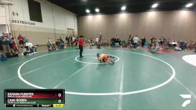 67 lbs Cons. Round 2 - Cash Roden, Texas Elite Wrestling Club vs Zaivian Fuentes, Wesley Club Wrestling