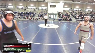 165 lbs Champ. Round 2 - Jon Bautista, Pennsylvania College Of Technology vs Kayo Torres, Springfield