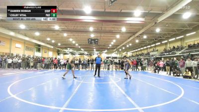 150 lbs Round Of 16 - Damien Roman, Central Falls/Blackstone Valley Prep vs Colby Vital, Ponaganset