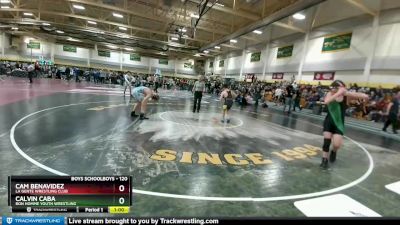 120 lbs Cons. Round 3 - Calvin Caba, Bon Homme Youth Wrestling vs Cam Benavidez, La Gente Wrestling Club