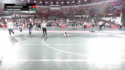 100 lbs Champ. Round 1 - Tanner Henzler, Hudson vs Logan Zimmerman, Janesville Youth Wrestling Club
