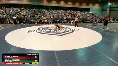 130 lbs Cons. Round 5 - Alexa Torres, Golden West vs Brynja Arnesen, Kelso (Girls)