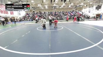 Girls 100 lbs Champ. Round 1 - Lesley Martinez-Mora, Hollister Girls vs Kiana Lien, Mt. View&nbsp;Girls