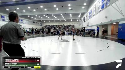 63 lbs Cons. Round 2 - Jaren Mann, Rancho Bernardo Wrestling Club vs Ronin Guizar, Powerline Wrestling