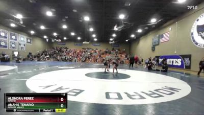 115 lbs Cons. Round 4 - Alondra Perez, Nipomo vs Anahis Tenario, Pioneer Valley