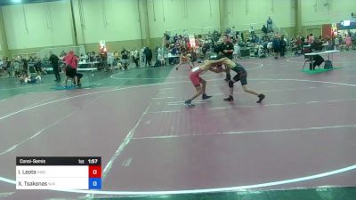 98 lbs Consolation - Isaac Leota, Hernando Wrestling Club vs Xristos Tsakonas, N/A