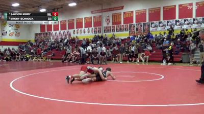 157 lbs Quarterfinal - Brody Schrock, Clear Creek-Amana vs Sawyer Kirby, Williamsburg