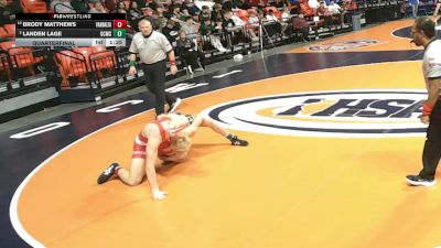 1A 138 lbs Quarterfinal - Brody Matthews, Vandalia vs Landen Lage, Gibson City (G.C.-Melvin-Sibley)