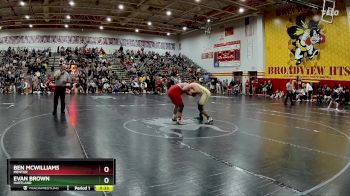 215 lbs Cons. Round 3 - Ben McWilliams, Mentor vs Evan Brown, Hartland