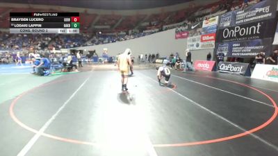 2A/1A Boys 215 Cons. Round 2 - Lodaki Lappin, Oakridge Boys vs Brayden Lucero, Gervais Boys