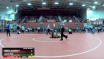 215 lbs Champ. Round 2 - Jeremy Coverdale, Corydon Wrestling Club vs Lucas Hall, Eagles Elite Wrestling Club