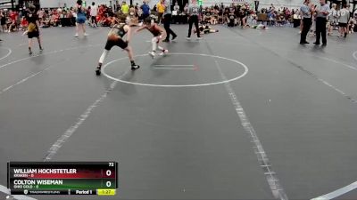 72 lbs Round 5 (8 Team) - Colton Wiseman, Ohio Gold vs William Hochstetler, Kraken