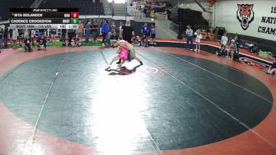 115 lbs 3rd Place Match - Cadence Crookston, Montana vs Mya Bolander, Idaho