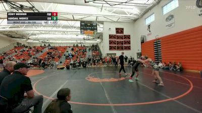95-100 lbs 1st Place Match - Zoey Redder, Powell Middle School vs Abigail Wentz, Cody Middle School